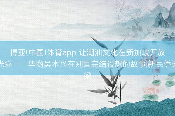博亚(中国)体育app 让潮汕文化在新加坡开放光彩——华商吴木兴在别国完结设想的故事|新民侨梁