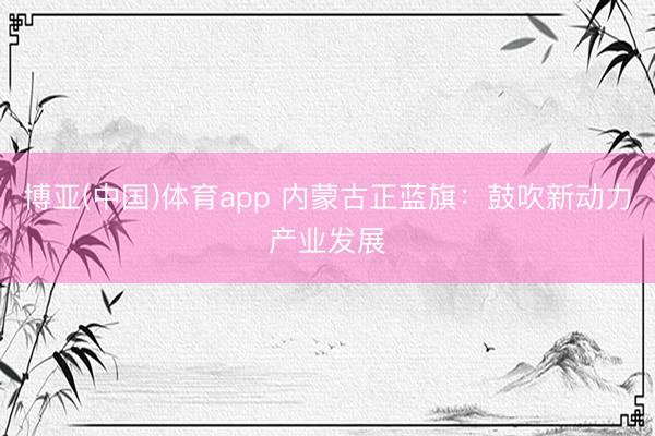 博亚(中国)体育app 内蒙古正蓝旗：鼓吹新动力产业发展